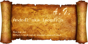 Andráska Imogén névjegykártya